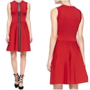 A.L.C. Dolls Red Heavy Knit Sleeveless Zipper Front Dress sz L NWOT